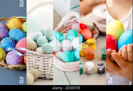 Collage de photos pour la célébration de Pâques Banque D'Images