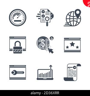 Jeu d'icônes SEO et d'opimisation Web Illustration de Vecteur