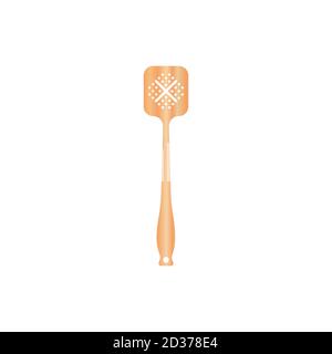 Illustration vectorielle de spatule en bois isoaltée sur fond blanc. Convient à la maquette 3d réaliste. Outil en bois naturel pour la cuisson et le barbecue. 13/35 Illustration de Vecteur