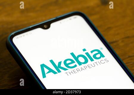 Brésil. 4 septembre 2020. Sur cette photo, le logo Akebia Therapeutics est affiché sur un smartphone. Credit: Rafael Henrique/SOPA Images/ZUMA Wire/Alamy Live News Banque D'Images