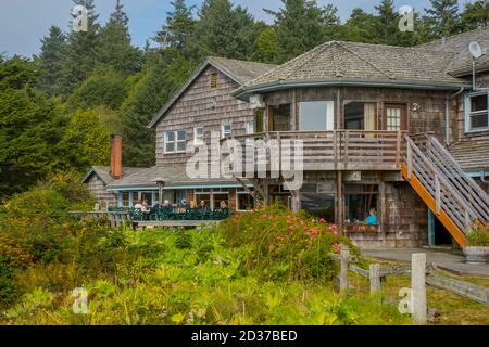 Kalaloch Lodge, sur la côte de la péninsule olympique, dans le parc national olympique de l'État de Washington, États-Unis. Banque D'Images