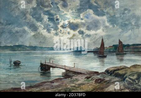 Gardell-Ericson Anna - Motiv från Marstrand 1 - École suédoise - 19e siècle Banque D'Images