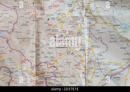 Carte bosselée de la République non reconnue du Haut-Karabakh Banque D'Images