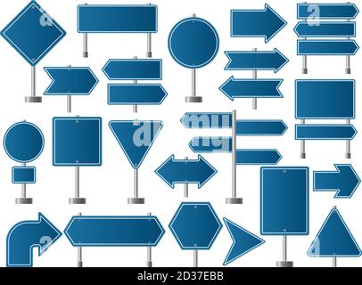 Panneaux de signalisation. Indicateurs de route et panneaux vides pour la collecte des vecteurs de circulation Illustration de Vecteur