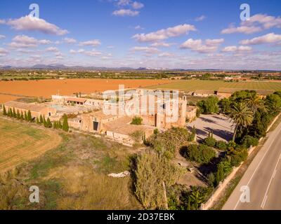 Son Catlar, antigua possessió fortificada, terminus de Campos, Majorque, Iles baléares, Espagne Banque D'Images