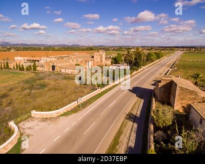 Son Catlar, antigua possessió fortificada, terminus de Campos, Majorque, Iles baléares, Espagne Banque D'Images