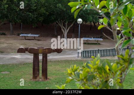 Tòtem, Alfons SARD, 1990, Hierro, Parc de la Mar, Palma, Majorque, Iles baléares, Espagne Banque D'Images