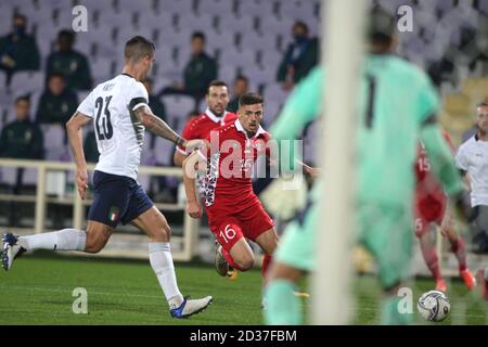 Florence, Italie. 07e octobre 2020. Florence 07/10/2020: Marandici (Moldova) en action lors du match amical entre l'Italie et la Moldavie au stade Artemio Franchi à Florence. Crédit : Agence photo indépendante/Alamy Live News Banque D'Images