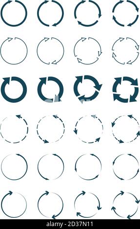 Entourez les flèches. Formes et formes rondes symboles infographiques collection de vecteurs isolée Illustration de Vecteur