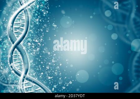 Double Helix DNA Chain Brilliant. Concept de la science, de la médecine et de la recherche Banque D'Images