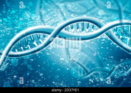 Double Helix DNA Chain Brilliant. Concept de la science, de la médecine et de la recherche Banque D'Images