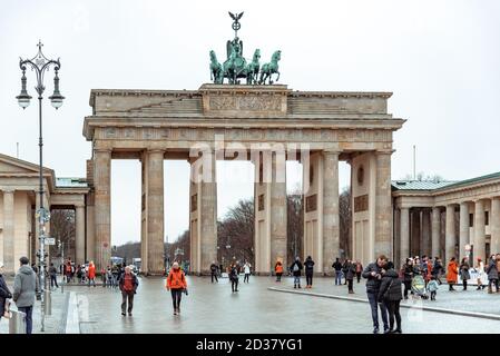 Porte de Branderburg à Berlin à l'heure de Noël Banque D'Images