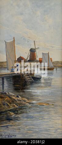 Gardell-Ericson Anna - Motiv från Marstrand 2 - École suédoise - 19e siècle Banque D'Images