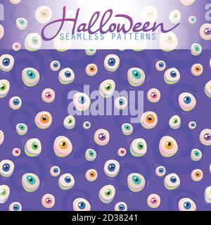 Motifs sans coutures pour Halloween. Arrière-plan vector halloween. Style plat. Illustration de Vecteur
