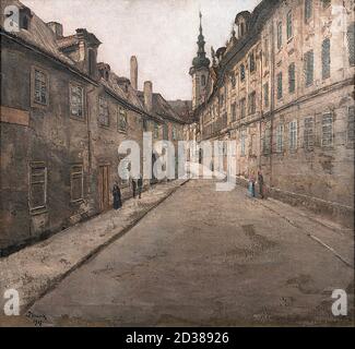 Minarík Jan - rue de Prague - République tchèque et École de Slovaquie - 19e siècle Banque D'Images