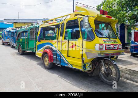 Tricycles locaux à Bantayan Island, Cebu Banque D'Images