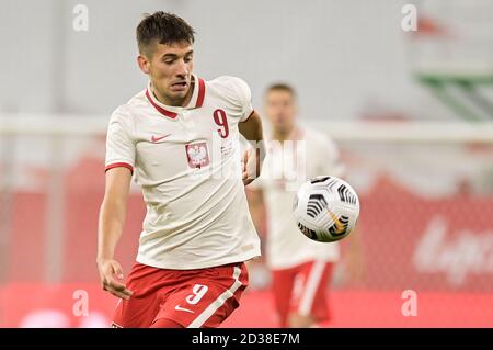 Jakub Moder, de Pologne, vu en action lors d'un match de football entre la Pologne et la Finlande au stade Energa de Gdansk.(score final; Pologne 5:1 Finlande) Banque D'Images