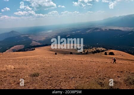 Randonnée sur Sepulcher Mountain, parc national de Yellowstone, Wyoming, États-Unis Banque D'Images