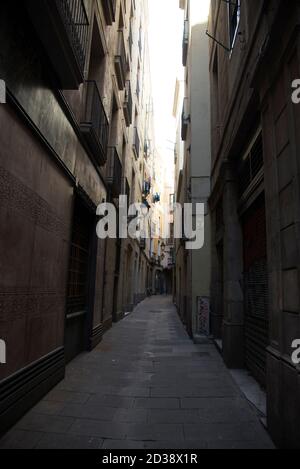 BARCELONE, CATALOGNE / ESPAGNE - 22 JANVIER 2019 : les vieilles rues de Barcelone Banque D'Images