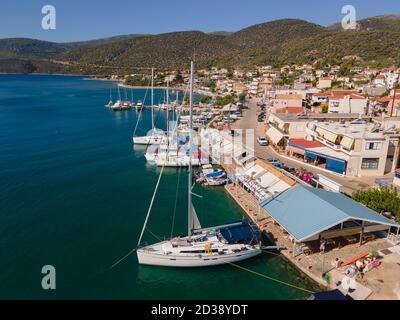 Village de Korfos à Péloponnèse, Grèce Banque D'Images