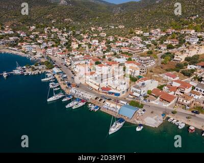 Village de Korfos à Péloponnèse, Grèce Banque D'Images