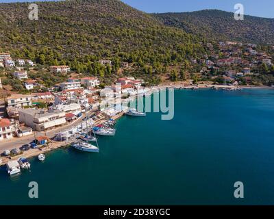 Village de Korfos à Péloponnèse, Grèce Banque D'Images