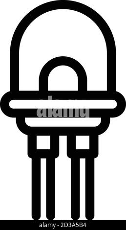 Icône de diode de polarité, style de contour Illustration de Vecteur