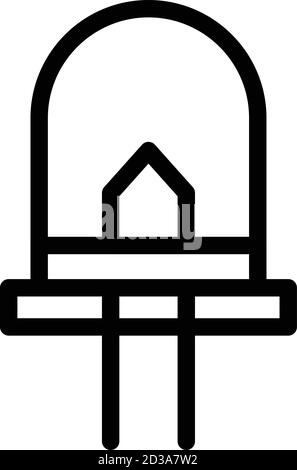 Icône de composant de diode, style de contour Illustration de Vecteur