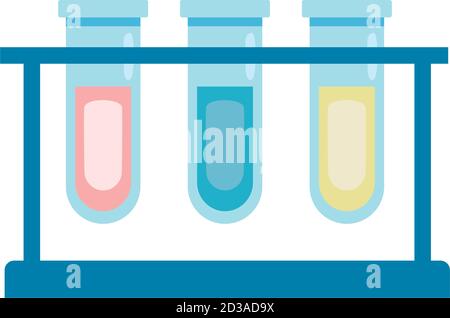 tests de tubes médicaux dans le laboratoire de base icônes plates illustration vectorielle conception Illustration de Vecteur