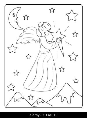 Page de coloriage de Noël pour les enfants Banque D'Images