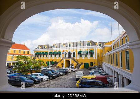 Curaçao, Willemstad, Punda, fort Amsterdam Banque D'Images