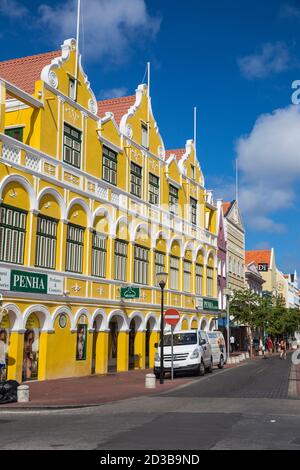 Willemstad, Curaçao, Punda, le Penha - un ancien bâtiment construit en 1708 Merchants House Banque D'Images