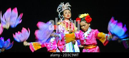 Malaysian Actress Soong Ai Ling C Performs In Musical Theatre Princess Hang Li Po During A Rehearsal At Palace Of Culture In Kuala Lumpur On April 20 2004 In Malay The Musical