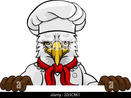 Chef de l'aigle signe personnage mascotte Illustration de Vecteur