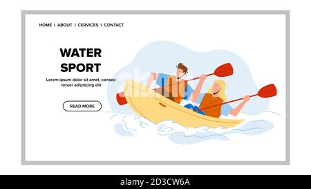 Sports nautiques Extremal kayak Competition Vector Illustration de Vecteur