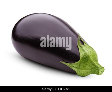 L'aubergine isolé sur fond blanc, chemin de détourage, pleine profondeur de champ Banque D'Images