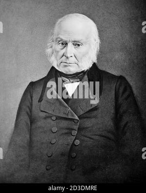 John Quincy Adams (1767-1848), homme d'État américain, 6e président des États-Unis, portrait photographie copie par Matthew Brady, 1843-1848 Banque D'Images