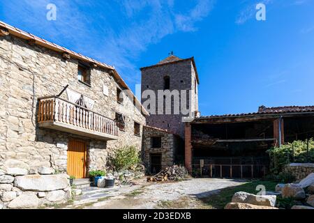 Clocher de l'église de Cerdanya. Banque D'Images