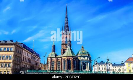 L'église Riddarholm (Riddarholmskyrkan) à Stockholm, Suède Banque D'Images