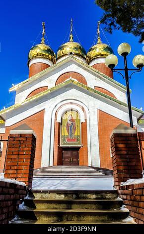 Église orthodoxe de l'Archange Michael. Noyabrsk, Sibérie occidentale, Russie Banque D'Images