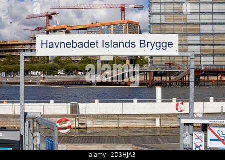 Îles Brygge Harbour Bath (Havnebadet Islands Brygge); Copenhague, Danemark Banque D'Images