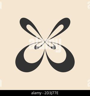 Icône papillon abstrait. Symbole graphique parfait, logo. Vecteur Illustration de Vecteur