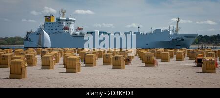 TallutImages Beach, cabine, cabines, bateau, navires Travemünde Baltic Banque D'Images