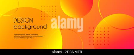 Bandeau vectoriel tendance abstrait avec sphères 3d. Arrière-plan orange vif pour la couverture facebook avec espace de copie Illustration de Vecteur