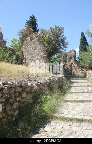 Mystras (Mistras) site du patrimoine mondial du Péloponnèse, Grèce Banque D'Images