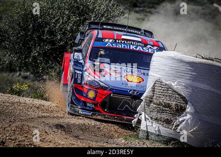 08 TANAK Ott (est), JARVEOJA Martin (est), Hyundai i20 coupe WRC, Hyundai Shell MOBIS WRT, action lors du Rallye Italia 2020 Sardegna, 6e tour du Championnat WRC 2020 de la FIA du 8 au 11 octobre 2020 à Alghero, Sardegna en Italie - photo Paulo Maria / DPPI crédit : LM/DPPI/Paulo Maria/Alay Live News Banque D'Images