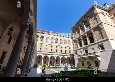 Courtyard, McKim Building, Copley Square, , Boston public Library, Boston, Massachusetts, États-Unis Banque D'Images