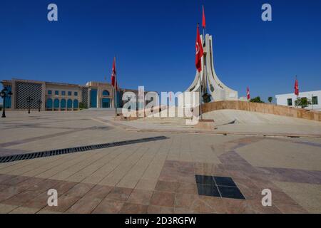 Vue sur la place de la Kasbah à Tunis, capitale de la Tunisie Banque D'Images