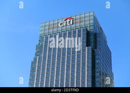 Londres, Royaume-Uni - 03 février 2019 : siège de Citi EMEA à Canary Wharf. Citibank (Citigroup Inc.) est une banque d'investissement américaine Banque D'Images