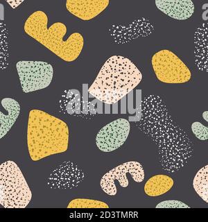 Formes abstraites avec motif terrazzo sans couture pour un style minimaliste. Doux et mignon arrière-plan à la mode pour la papeterie, les affiches, les listes de tâches Illustration de Vecteur